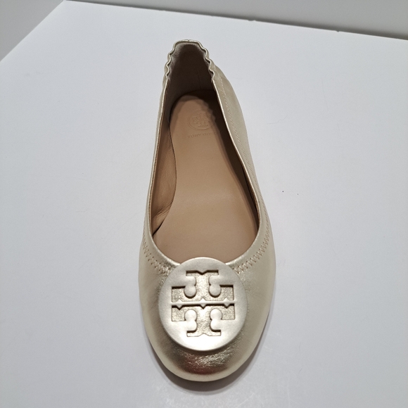 Tory Burch Metallic Gold Ballet Flats Size 7.5 M - Picture 7 of 16